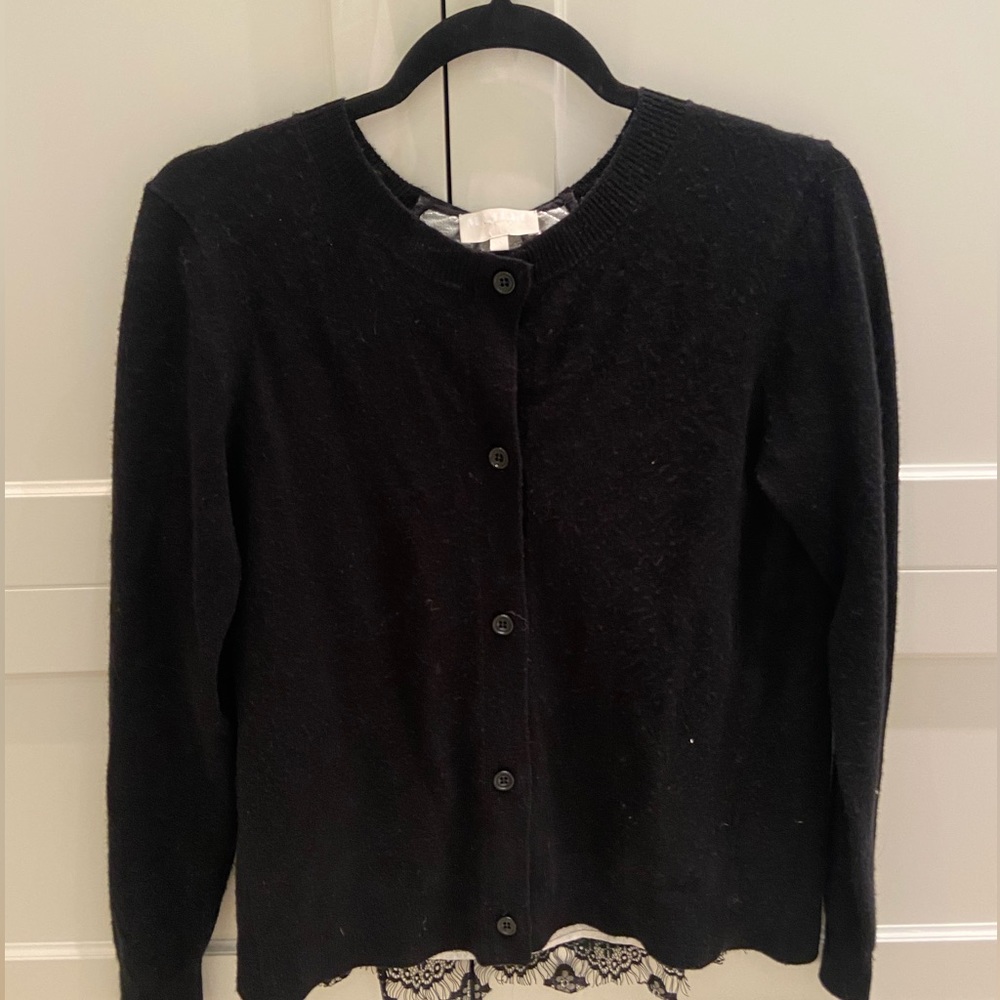 Black cardigan with detailed back